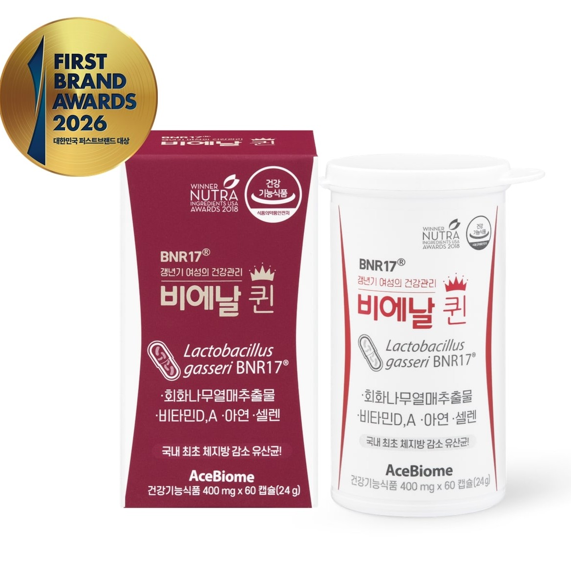 ‘비에날퀸’, 갱년기 유산균 부문  2026 ‘대한민국 퍼스트브랜드 대상’ 4년 연속 1위 선정